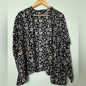 Black & Cream Floral Kimono Forever 21 Size Medium‎